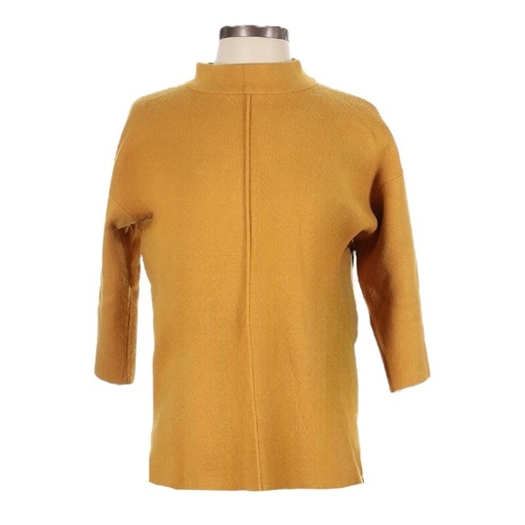 Rachel Zoe Oversized Fall Mock Neck Sweater Size S Comfy Mustard Orange - Picture 1 of 8